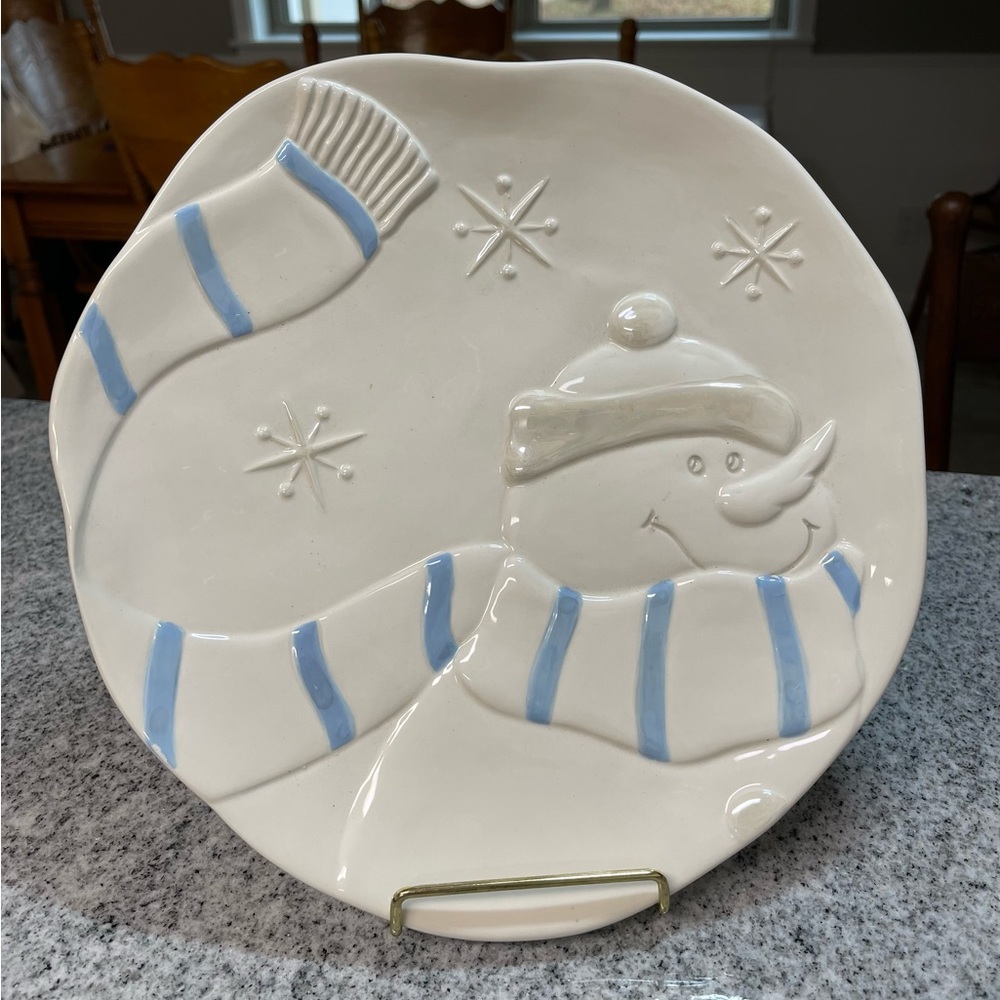Ganz Snowman With Scarf Platter